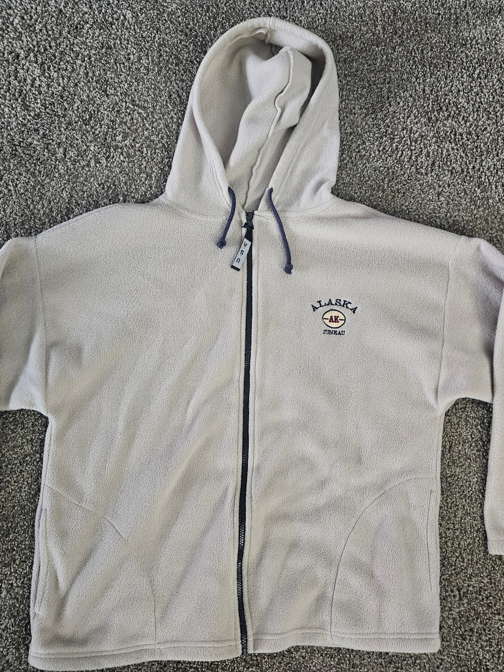 Made In Usa Juneau Alaska Fleece Polyester Hoodie Fullzip Size Large